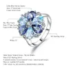 Sets GEM'S BALLETT Natürliche Quarz Sky Blue Topas Schmuck Set 925 Sterling Silber Blume Ohrringe Ring Anhänger Set Für Frauen geschenk