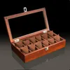 Wood Watch Box Organizer med glasfönster Träklocka Display Luxury Watch Case Storage Box Watch Holder For Men 240123