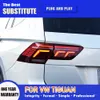 Pour VW Tiguan feu arrière LED 17-21 frein marche arrière feu de stationnement Streamer clignotant indicateur feu arrière assemblage pièces d'auto