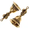 Party Supplies 2pcs Brass Bell Charms Ornaments Keychain Pendant Handheld Tibetan Vintage For Jewelry Making DIY