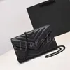 ファッションWOCチェーンデザイナー女性YSLIIバッグ女性ショルダーバッグハンドバッグ財布オリジナルボックス本革のクロスボディフラップ磁気2726