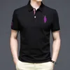 Mens T-shirts Ny klassisk broderad polo-skjorta 2023 Trendiga varumärke Summer Mens Shirt Short Sleeve Top Mens Business Casual T-shirt T240126