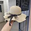 Cappelli larghi brim pieghevoli da sole pieghevole viscreencreencreen all'uncinetto cappello da bowknot con cappello da bowknot grande