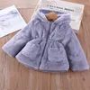 Jackets Coat Girls Winter Adding Cotton Thickening Children Clothing Baby Warm Outerwear Soild Pleated Elastic Waist Simple