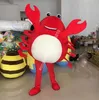 2024 Leuke krab mascotte kostuum cartoon thema karakter carnaval unisex halloween carnaval volwassenen verjaardagsfeestje fancy outfit voor mannen vrouwen