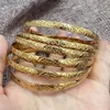 Dubai 24k cor pulseiras para mulheres banhado a ouro indiano africano duro pulseiras charme casamento etíope árabe mão jóias luxo 240122