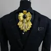 Boog stropdassen mannen vrouwen bruiloft zakelijk feest werk alloeg alloeg rhinestone kwiksels banden cravat lint bowtie multi-layer stropdebowbow