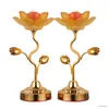 2 STKS Kandelaars 2x Lotus Ghee Lamphouder Boter Lamphouder Kandelaar Lotus Lamp voor Slaapkamer