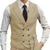 Мужской жилет, коричневый замшевый кожаный джентльменский деловой жилет, винтажный обычный тонкий банкетный костюм 240119