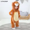 Born Baby Clothes Pagliaccetto Tutina Cartoon Cute Lion Pagliaccetti Halloween Costume per bambini Morbido vestito caldo ropa bebe 0-3 anni Bambino 240119