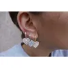 Anpassad hiphop -stil örhänge 20 mm längd S925 Sterling Silver VVS Moissanite Diamond Earring Stud för rapparsmycken Life