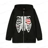 Men's Hoodies Sweatshirts Y2K Skeleton Hoodies Women 2022 Vrouwen Gothic Zwart Zip Up Oversized Sweatshirt Dames Retro Harajuku Capuchon Streetwear Tops T240126