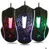 Mouse Zk20 Colorf Mouse da gioco per computer LED professionale Tra-Precise per Dota 2 Lol Gamer ergonomico 2400 Dpi USB cablato Drop Delivery Co Ot1N2