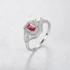 Luxury Red Crystal Ring S925 Silver Zircon Brand Ring European and American Hot Fashion Women High end Ring Elegant Charm Vintage Ring Jewelry Valentine's Day Gift spc