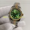 18 Style 904l Steel With Box Papers Women Watch Ladies 26mm 18K Yellow Gold 69174 Green Diamond Dial Women's 6917 Two Tone Jubilee Armband Automatic Watches