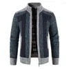 Camisolas masculinas jumper cardigan na moda malhas zip jaqueta usar roupas de linha casual homem de negócios wintrt casacos quentes gola camisola