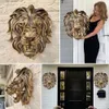 Редкая находка, большая голова льва, настенная художественная скульптура, золотая смола, голова льва, художественная стена, роскошный декор, украшение для кухни, стены, спальни 240123