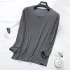 Men's Sleepwear Factory Wholesale Modal Spring / Autumn Round Neck Long Sleeve Base Shirt Thin Loose Plus Size Sleep Tops Men