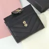 Designer Card Holder Designer Purse Woman Wallet Luxe Munt Purse Leer Triangle Wallet Heren Korte portemonnee Creditcard Pocket Organisator 3 kleuren met doos