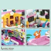 Blockerar nya 670 st Creative Nordic House Castle Model Building Blocks City Street View Restaurang Figurer DIY Bricks Gift Toys for GirlvaiduryB