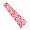 Bordduk En pil genom en hjärtmönster Runner Festive Valentines Day Decoration Party Supplies (Red 33