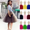 6 couches femmes Tutu jupe courte taille haute maille doux Tulle jupe bouffante pettijupe bal robe de bal fête danse Tutu robe CPA539