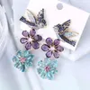 Kolczyki Dangle Colorful Flower Boom Bird for Women Wedding Party Bridal Jewelry Boucle D'Oreille Femme Prezent