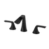 Bathroom Sink Faucets Two Handles Three Holes Widespread Waterfall Bathtub Tub Filler Faucet Vanity Mixer Tap Matte Black