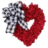 Flores decorativas guirlanda de dia dos namorados pendurada ao ar livre decorações de natal guirlandas em formato de coração
