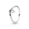 Nowy szterling Sier Princess Pierścień Crown Blawling Heart CZ Pierścień dla kobiet zaręczynowy Biżuteria