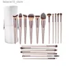 Makeup Brushes Makeup Brush Set 18 Pcs Foundation Powder Concealers Eye shadows Blush Makeup Brush Champagne Gold Cosmetic Brushes with Holder Q240126