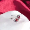 Breloque Leechee coeur grenat boucles d'oreilles pour femmes anniversaire cadeau d'anniversaire 5mm vin rouge pierre précieuse naturelle véritable argent sterling