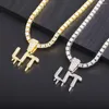 Pendant Necklaces Iced Out Letters Necklacec Match 4mm Rope Chain Classic Exquisite Accessories Jewelry Necklace Hip Hop For Men W