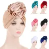 Ethnische Kleidung Frauen Große Blume Muslimischen Turban Kopf Wrap Hijab Schlaf Nacht Hut Chemo Kappe Elastische Mützen Femme Bandana Kopfbedeckungen Mujer