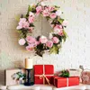 Decorative Flowers Ornament Wreath With Lights Summer Flower Front Door Daisy Hanging Eucalyptus Home