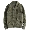 Men's Jackets 2024 Workwear Zipper Pocket Pilot Jacket Spring Thin Youth Baseball Outerwear 683