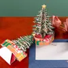 10er-Pack 3D-Weihnachtsbaum-Popup-Karten, Geschenk für das ganze Jahr, Weihnachtsgrußkarten 240118