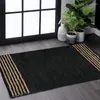 Carpets Jute Area Rugs 2x3ft Natural Fibre Black Rectangular Leather Handwoven Carpet