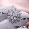 2024 Hot Selling Luxury Silver Plated örhängen Kvinnor Flower Double Zircon Diamond Stud Fashion Earrings Smycken