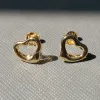 Charm Ms S Pure Sier Classic Heartshaped Earrings Sier, Rose Gold, Gold. America and Europe Pop Woman Holiday Gifts