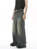 Dżinsowe dżinsy houzhou vintage umyte duże kobiety w wysokiej ulicy dżinsowe spodnie nogi w trudnej sytuacji chłopak Y2K grunge punk