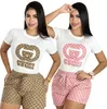 24GGSS Sommer neue Damen Trainingsanzüge T-Shirt Shorts Luxus Casual Anzug 2 Stück Set Sportanzug Designer Anzug Q6138