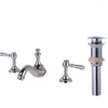 Bathroom Sink Faucets Vidric Basin Polished Nickel North American Style Faucet Widespread 3 Hole Mixer With -u