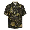 Men's Casual Shirts Vintage Moon Make Magic Art Vacation Shirt Hawaiian Fashion Blouses Men Custom Big Size