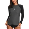 Women's Swimwear Womens Long Sleeve Rash Guard UPF 50 Swim Shirts Surf Swimsuit Tops