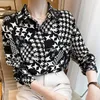 Women's Blouses Chic Shirts For Women Dressy Casual Long Sleeve Office Spring Top Y2k Streetwear Vintage Print Chemise Female Clothes