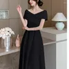 Casual Dresses Summer Women Dress Off Shoulder Elegant Stain White Female Party Clothing 2024 Fashion Wedding Mujers A-Line Slim Midje Robe