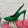 6.5/10.5cm Slingbacks Pumps Women High Stiletto Heel Platform Designer Dress Office Slide on Luxury Shoes Pointed Toe Sexy Sandals Metal Buckle