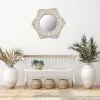 Espelhos estilo nórdico fixado na parede pendurado espelho arte decoração rattan estrela flor quadro vestir banheiro quarto espelhos de maquiagem