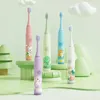 Toothbrush Children's Electric Toothbrush Colorful Cartoon IPX7 Waterproof With Replacement Heads Automatic Rechargeable Brush For Kids